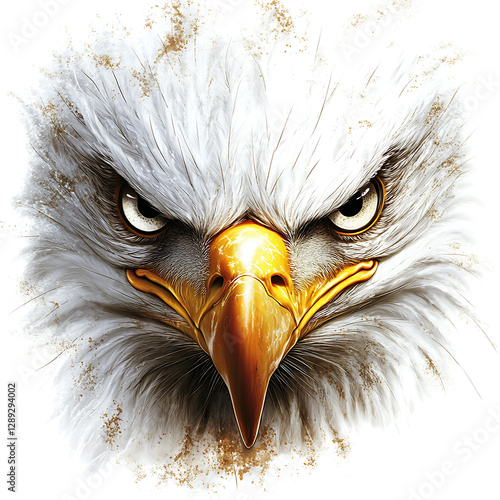 Majestic Bald Eagle Face: Intense Bird Photo