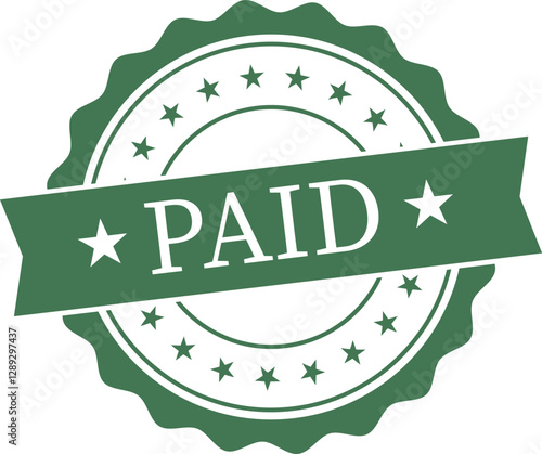 Round rubber stamp says paid
