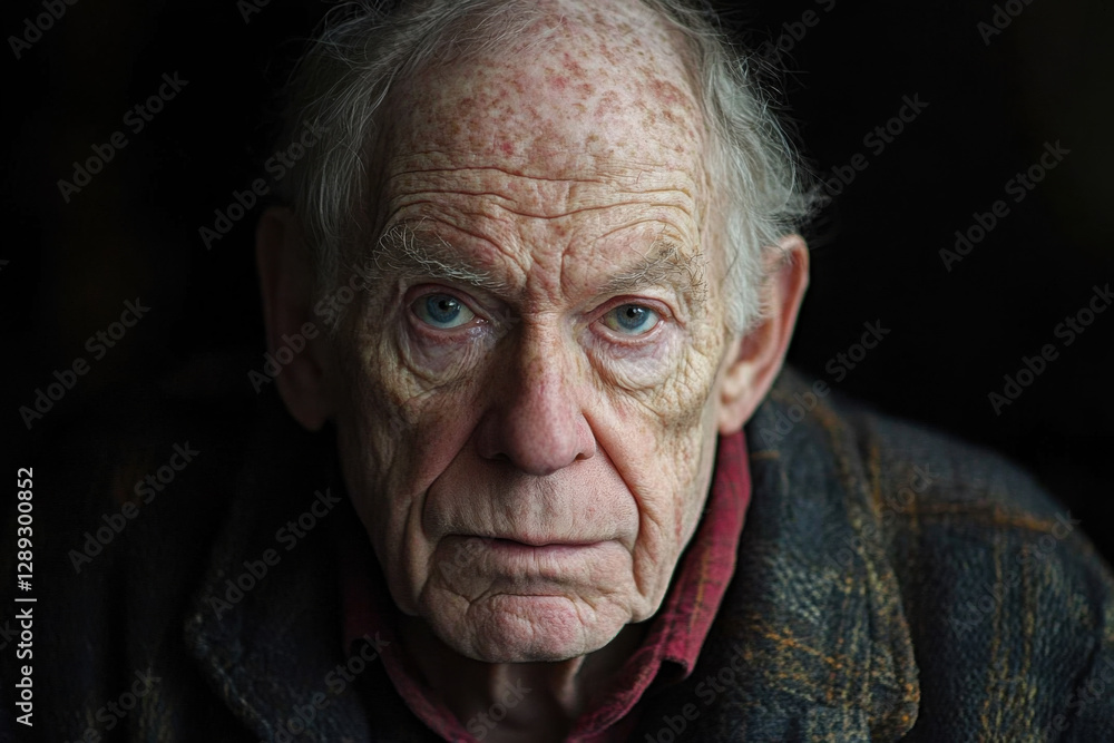 Obraz premium Elderly man portrait close up