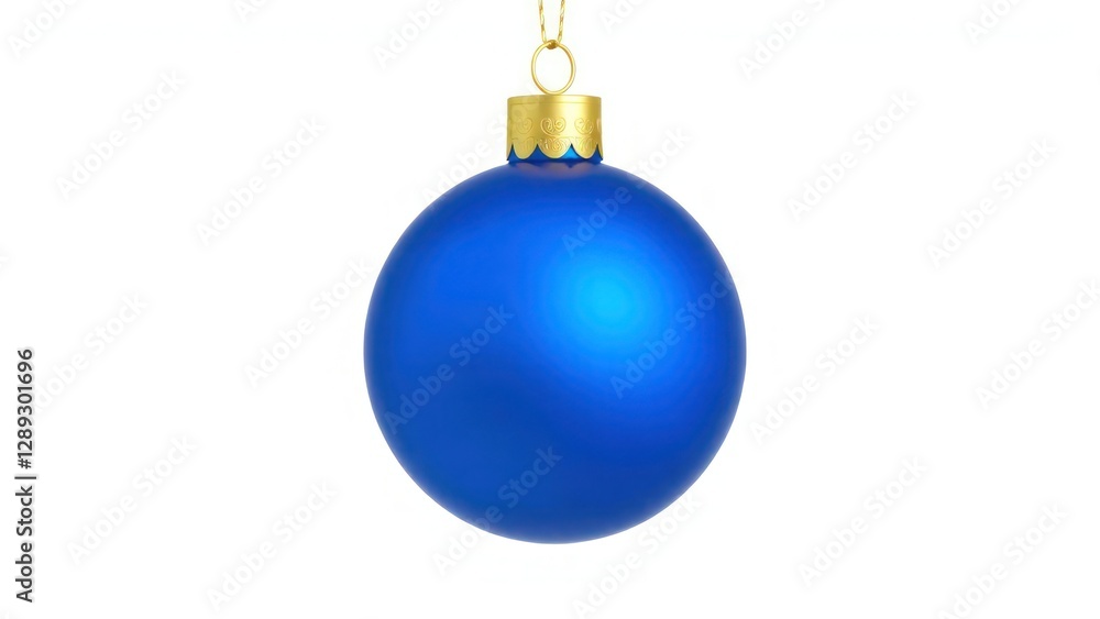 3D blue Christmas ornament ball with a shiny surface and gold cap. This classic decoration is perfect for adding a touch of elegance to holiday decor. Perfect Any Project. 3D blue Christmas ornament ball with a shiny surface and gold cap. This classic decoration is perfect for adding a touch of elegance to holiday decor. Perfect Any Project.