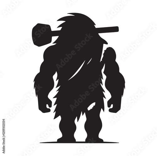 Caveman silhouette vector illustration