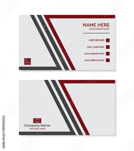 Creative, modern, simple, double sided business card, visiting card, design template layout