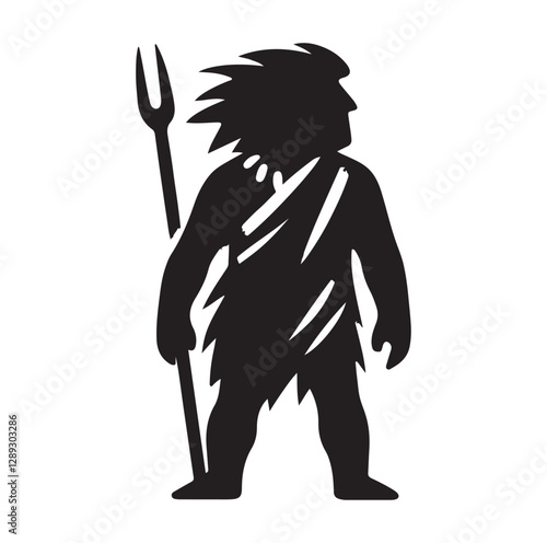 Caveman silhouette vector illustration