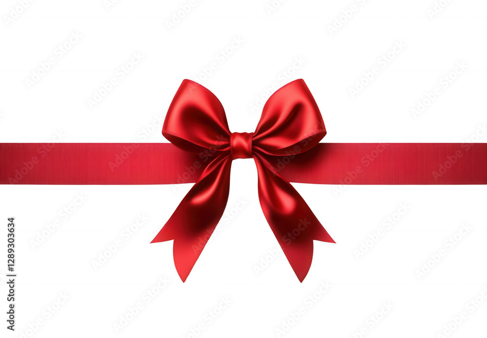 Shiny red ribbon with bow on transparent background Shiny red ribbon with bow on transparent background