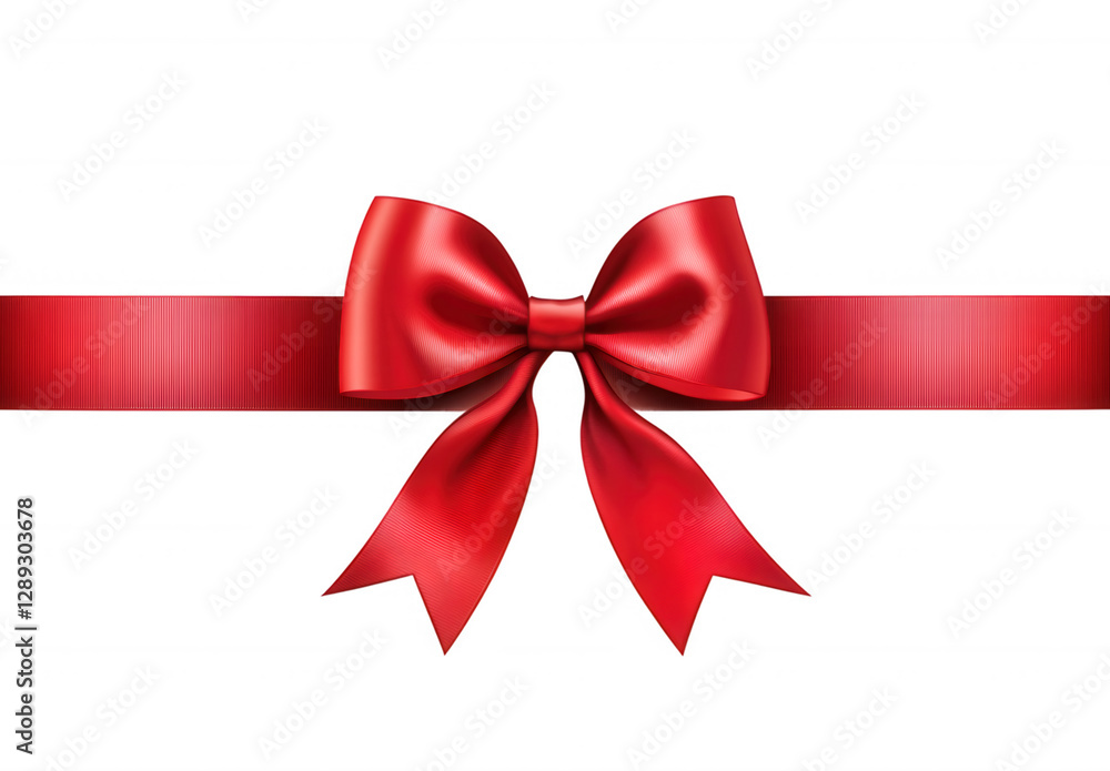 Shiny red ribbon and bow on transparent background Shiny red ribbon and bow on transparent background