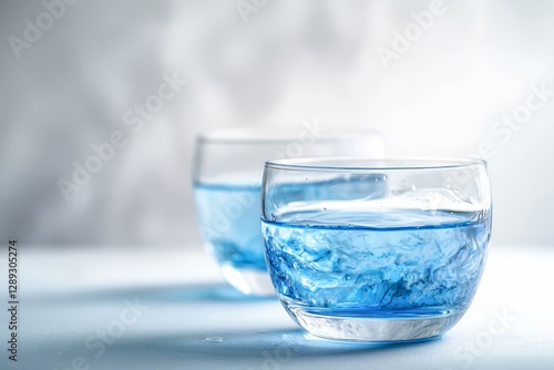 Wallpaper Mural Laboratory glassware with blue liquid, blank area. Torontodigital.ca