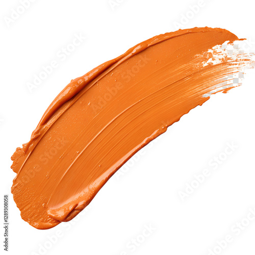 orange paint brush stroke on transparent background