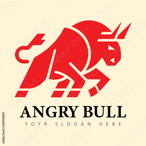 Bull Logo, Bull Symbol, Strong Bull illustration Vector Template