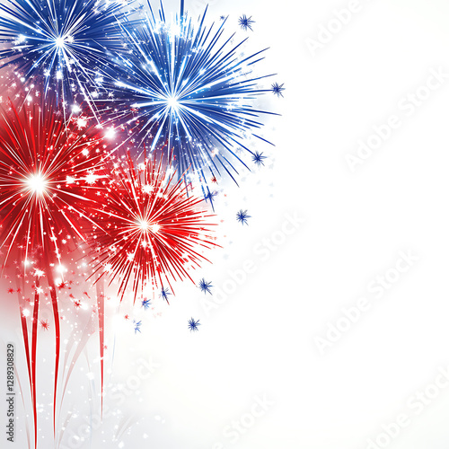 Red, White, & Blue Fireworks Background
