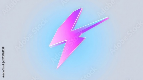 Free Download 3D lightning bolt featuring pastel gradient colors of blue, pink, and purple. The sharp, vibrant design gives a bold and futuristic look. Perfect Any Project. - GFXLoad