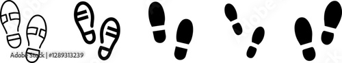 Set of silhouette art of Footprints vector illustration