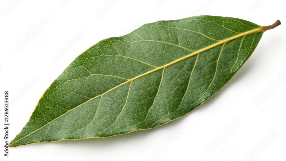 Obraz premium Single Bay Leaf on White Background