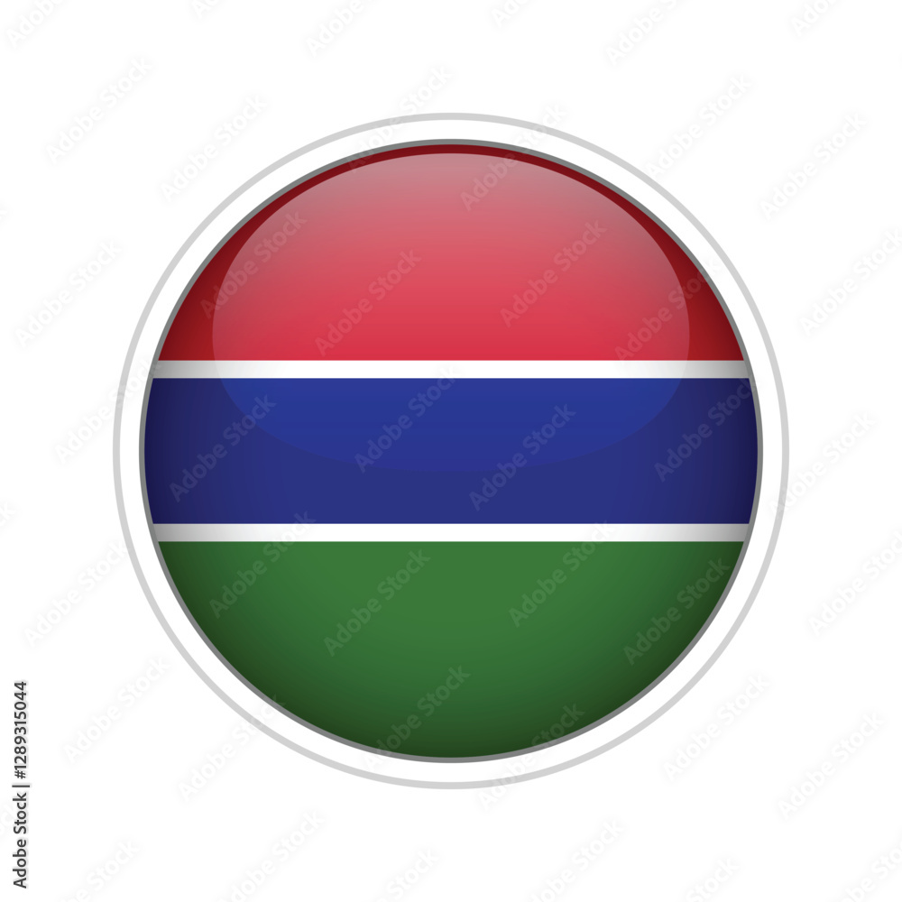 Gambia Flag Sphere Vector Gambia Flag Sphere Vector
