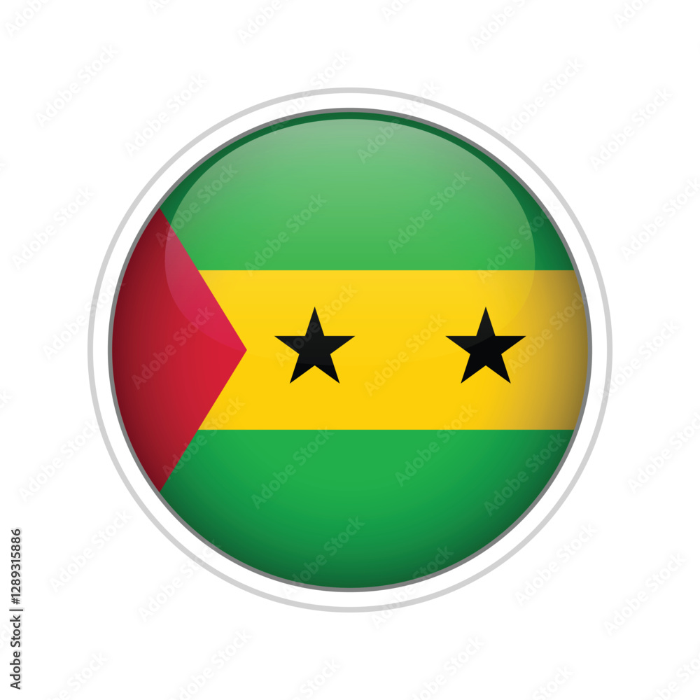 3D vector flag icon of Sao Tome with glossy effect 3D vector flag icon of Sao Tome with glossy effect