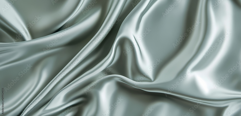 Light green background, light gray silk satin fabric, smooth and delicate texture, subtle gradient effect Light green background, light gray silk satin fabric, smooth and delicate texture, subtle gradient effect