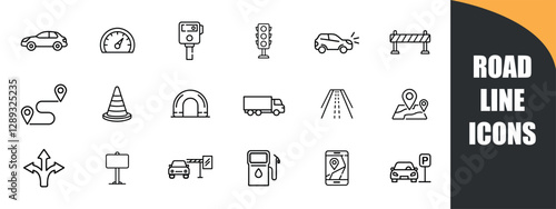 Road icon set. 