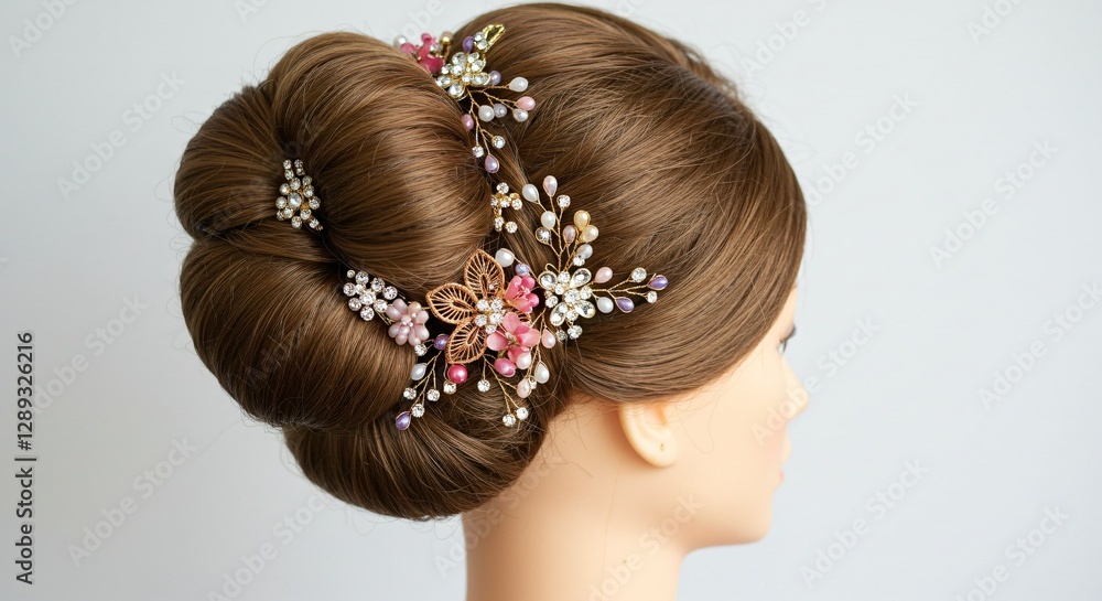Naklejka premium Elegant bun on mannequin