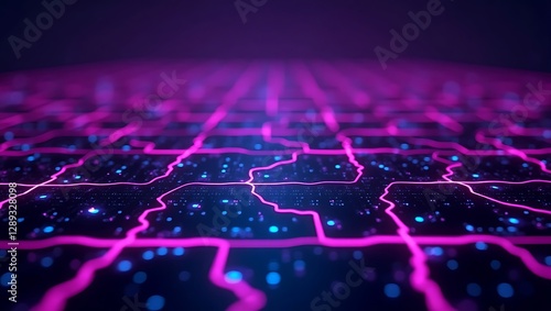 Neon Cityscape: A Futuristic Digital Landscape