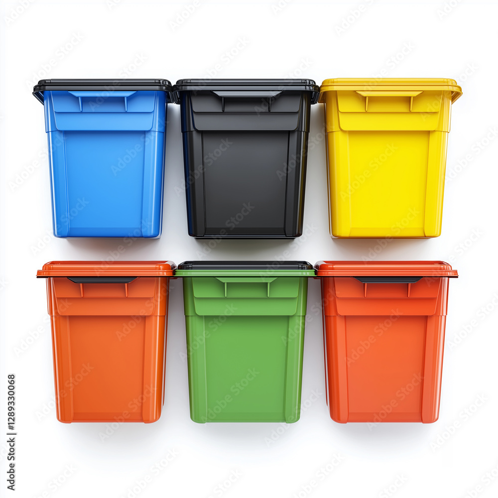 Plastic bins and drawers Isolated on white Background Plastic bins and drawers Isolated on white Background