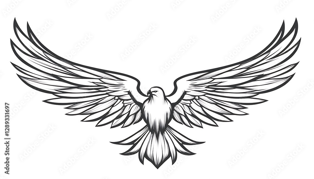 Obraz premium A Majestic Eagle with Its Wings Spread for Take Off