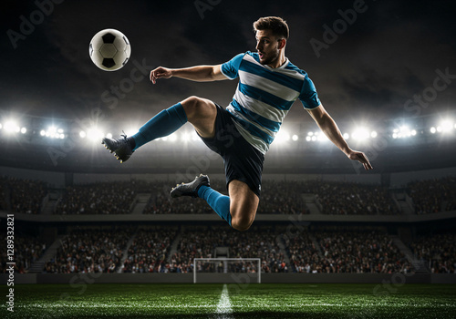 Professional Soccer Player Kicking Ball – High-Speed Capture