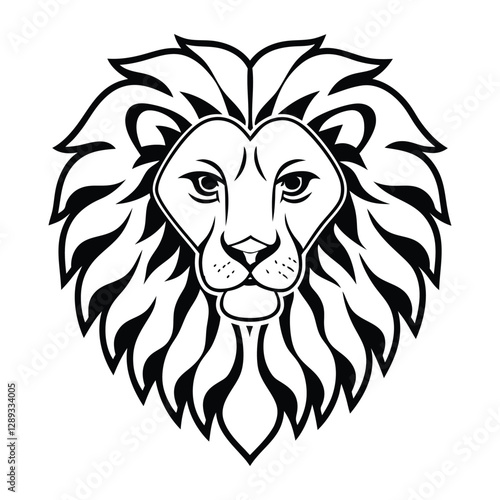 Adobe Illustrator Artwork A detailed lion head vector graphic, perfect for logos, tattoos, and branding. It is ideal for wildlife and sports designs. Available in EPS