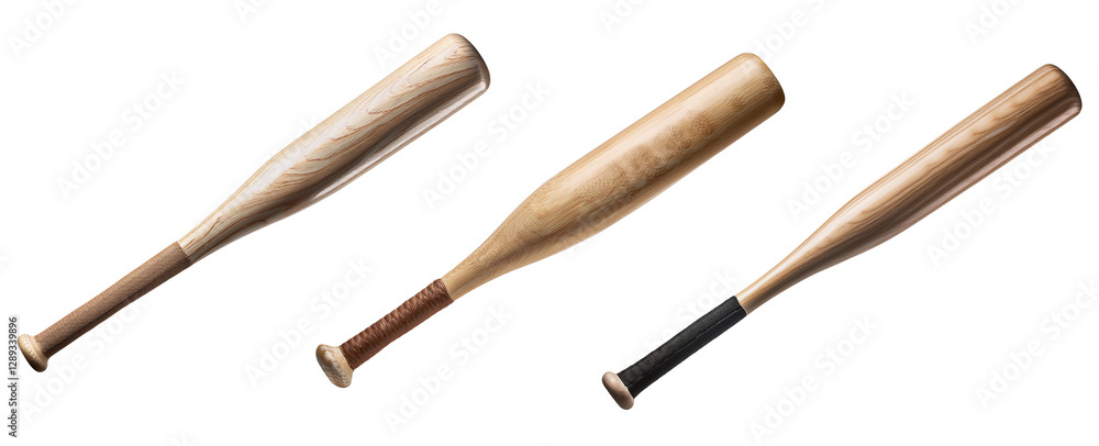 Fototapeta premium Set of baseball bats isolated on transparent background