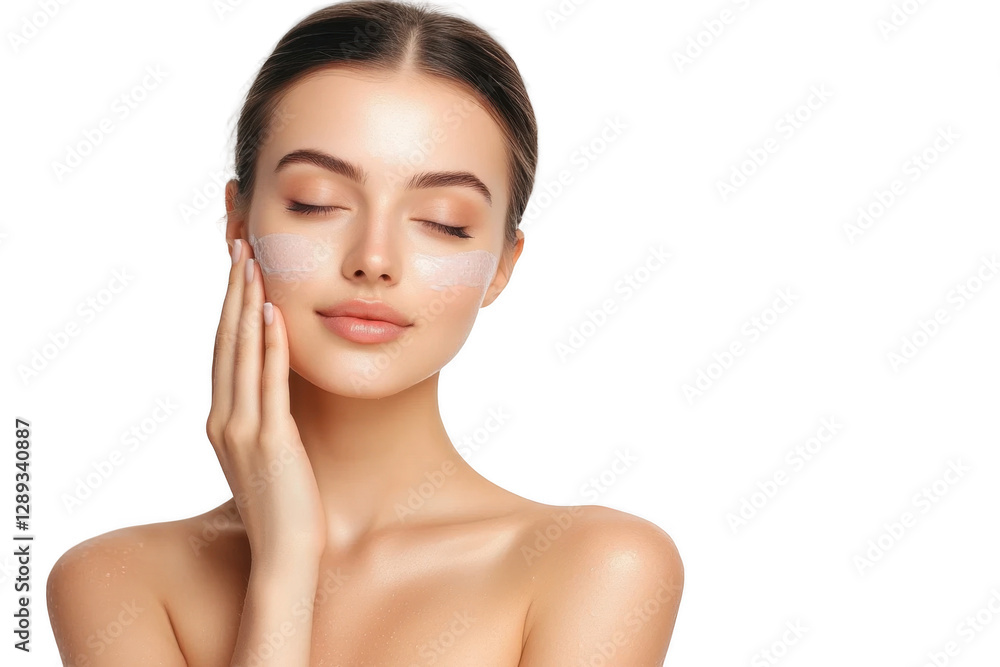 Young woman touching her face gently
Young woman touching her face gently