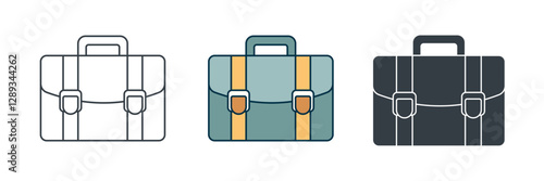 Briefcase icon symbol vector illustration isolated on white background