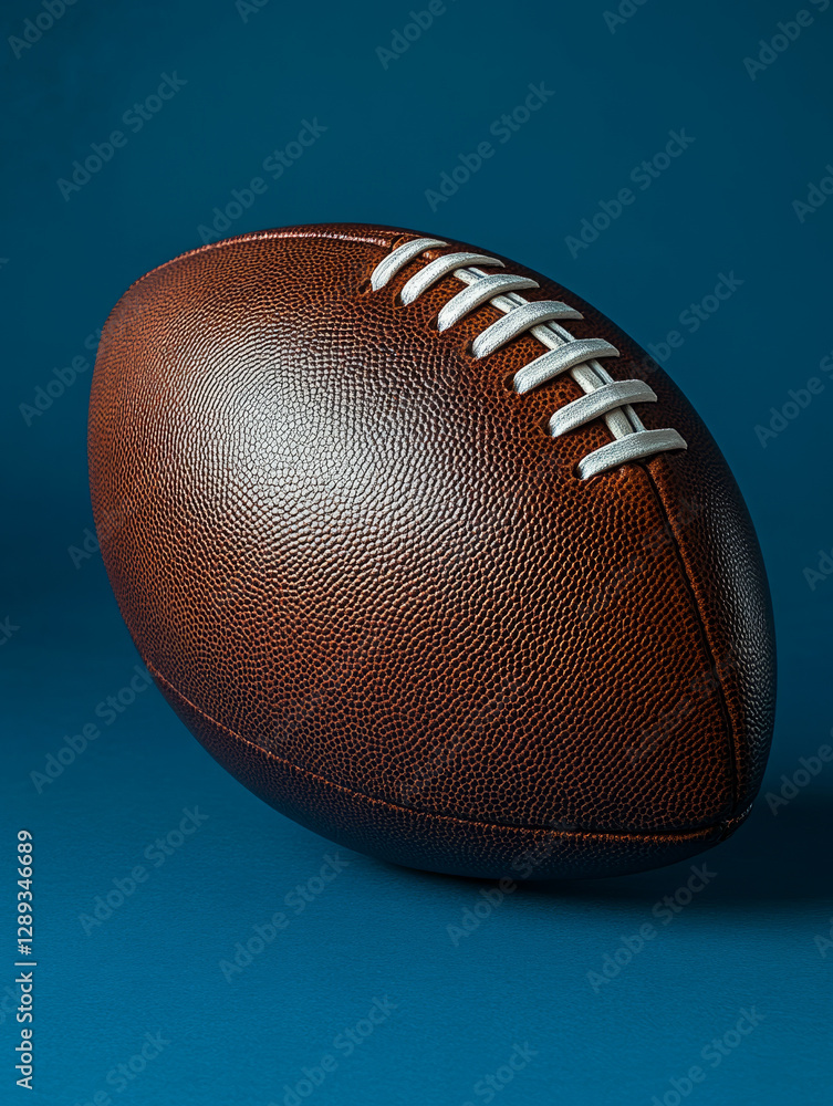 American football on a blue background. American football on a blue background.