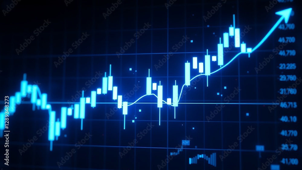 Real-time stock market financial chart with fluctuating trends, business investment, digital economy, trading analytics. Real-time stock market financial chart with fluctuating trends, business investment, digital economy, trading analytics.