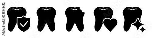 Tooth icon set. Dentist icon