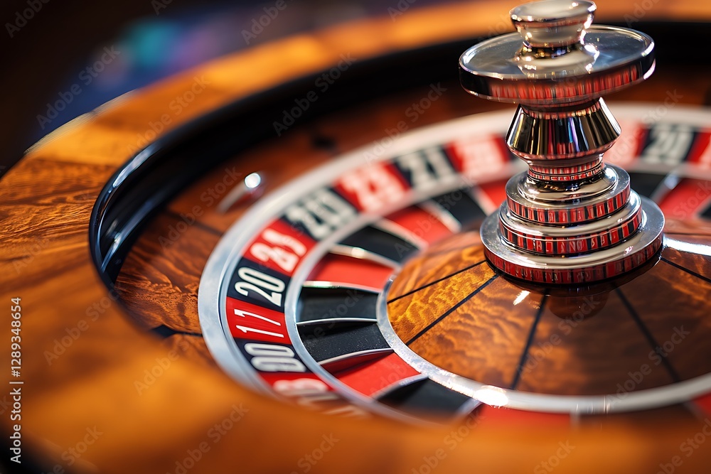 Casino Roulette Wheel Spin, Closeup Casino Roulette Wheel Spin, Closeup