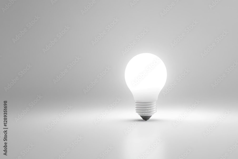 A bright light bulb glowing, symbolizes ideas, innovation, and solutions. A bright light bulb glowing, symbolizes ideas, innovation, and solutions.