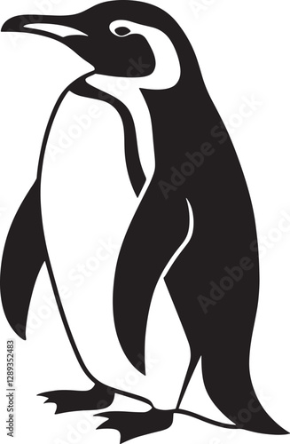 Penguin Standing Alone in Simple Style
