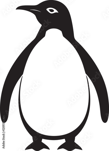 Penguin Silhouette Standing Alone