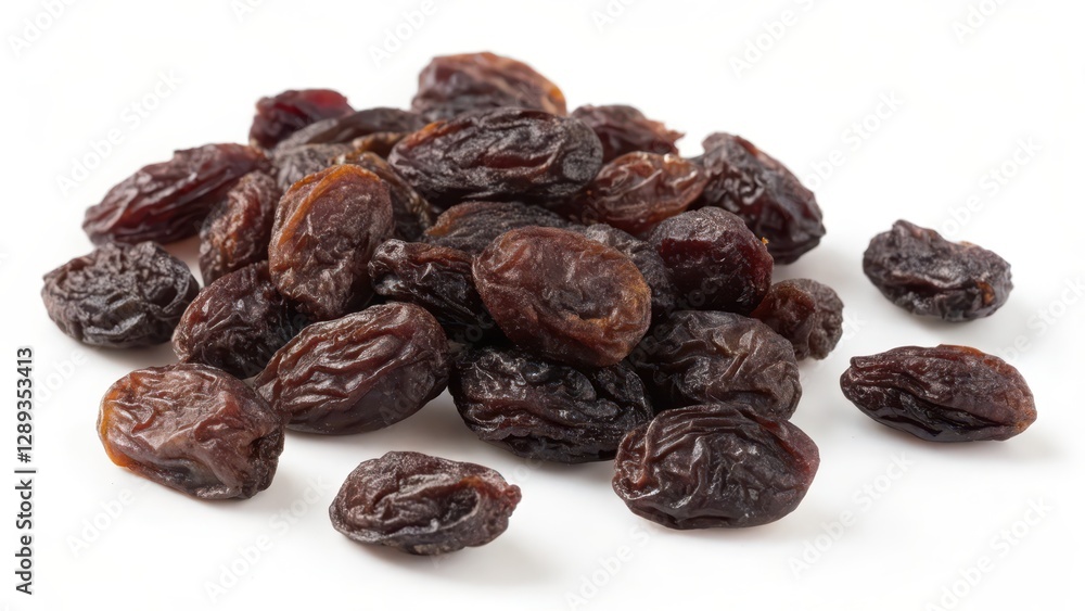 Dried Raisins on White Background Dried Raisins on White Background