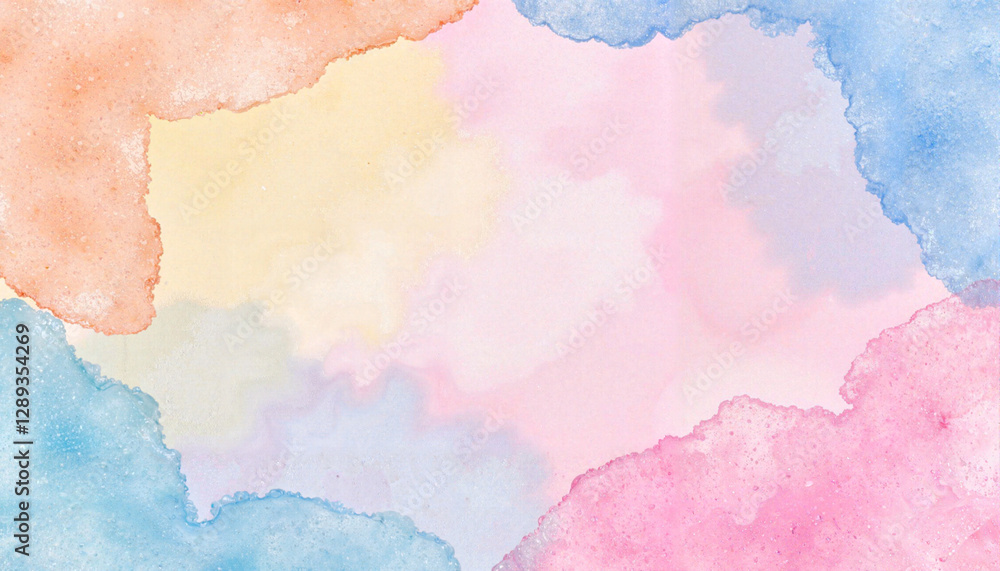 Fototapeta premium Soft pastel watercolor texture blending colors, artistic expression