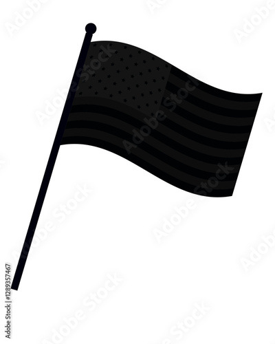 Black flag of USA. Vector illustration, eps 10