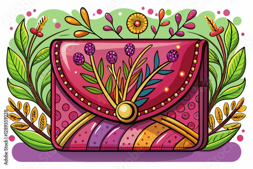 
vector of  Dark colored women's wallet