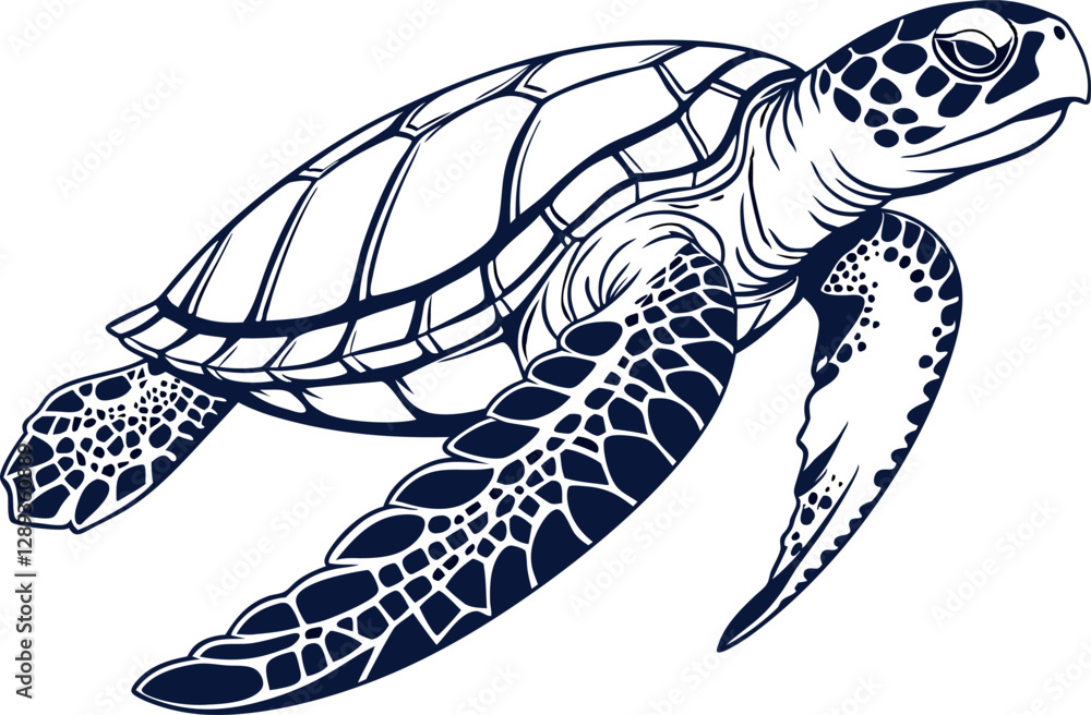 Obraz premium Sea Turtle Vector Graphics for Environmental Designs