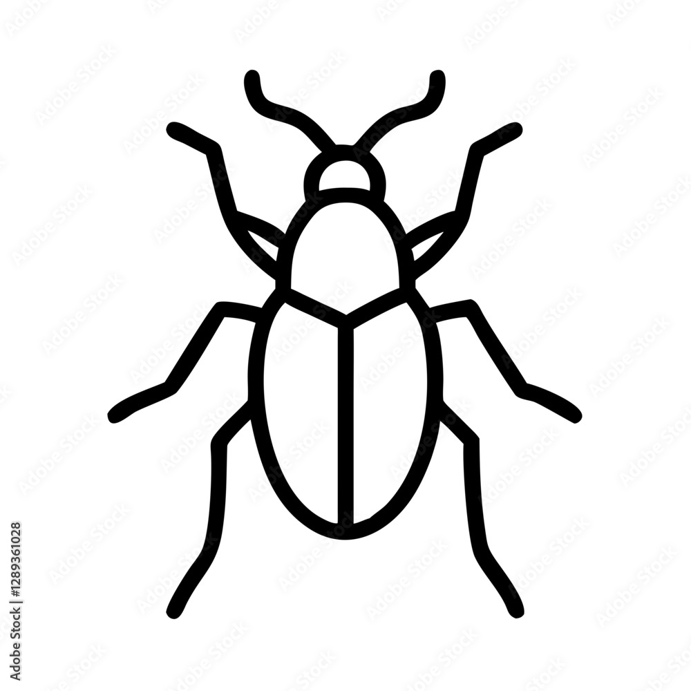 Beetle insect icon in black outline style Beetle insect icon in black outline style
