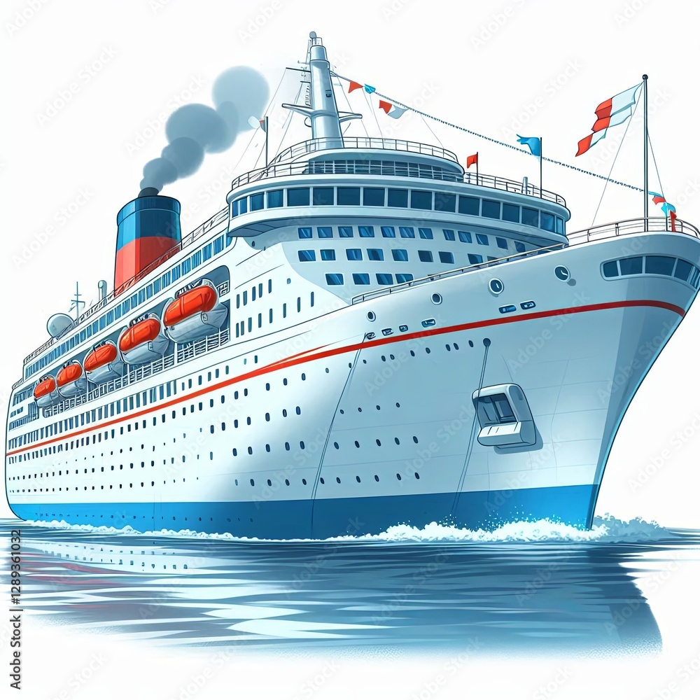 Obraz premium Luxury Ocean Liner Drawing
