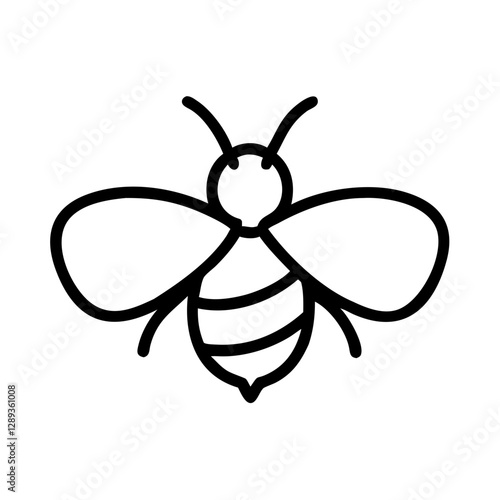 Bee icon in black outline style