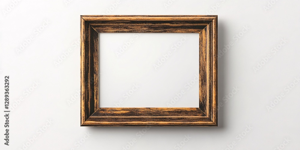 Simple Wooden Frame with Blank Canvas on White Surface Simple Wooden Frame with Blank Canvas on White Surface