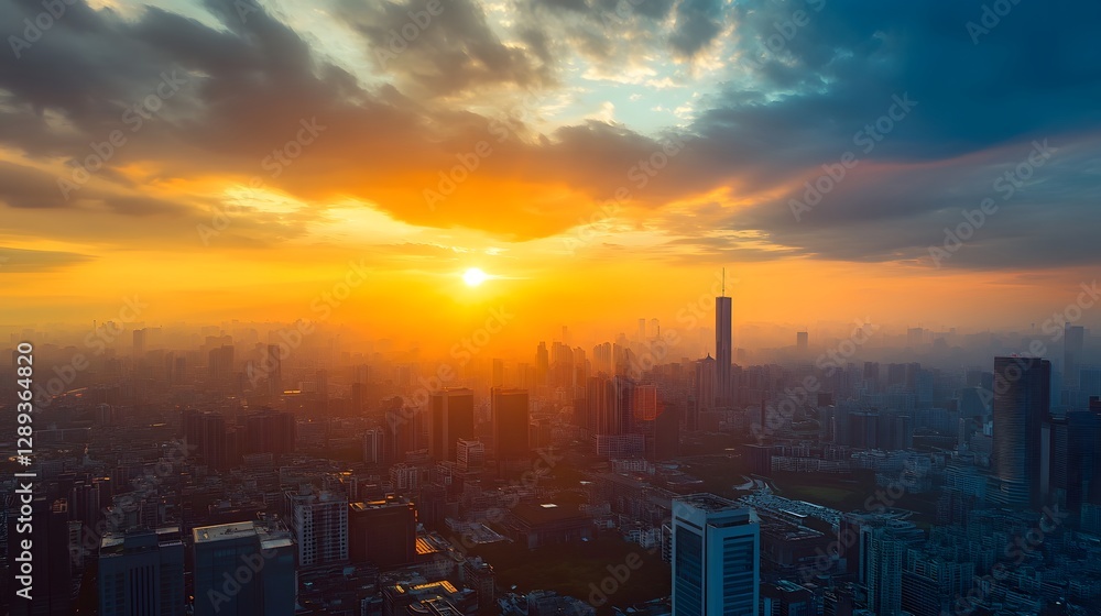 Futuristic Cityscape with Vibrant Sunset and Solar Powered AI Driven Urban Landscape Futuristic Cityscape with Vibrant Sunset and Solar Powered AI Driven Urban Landscape