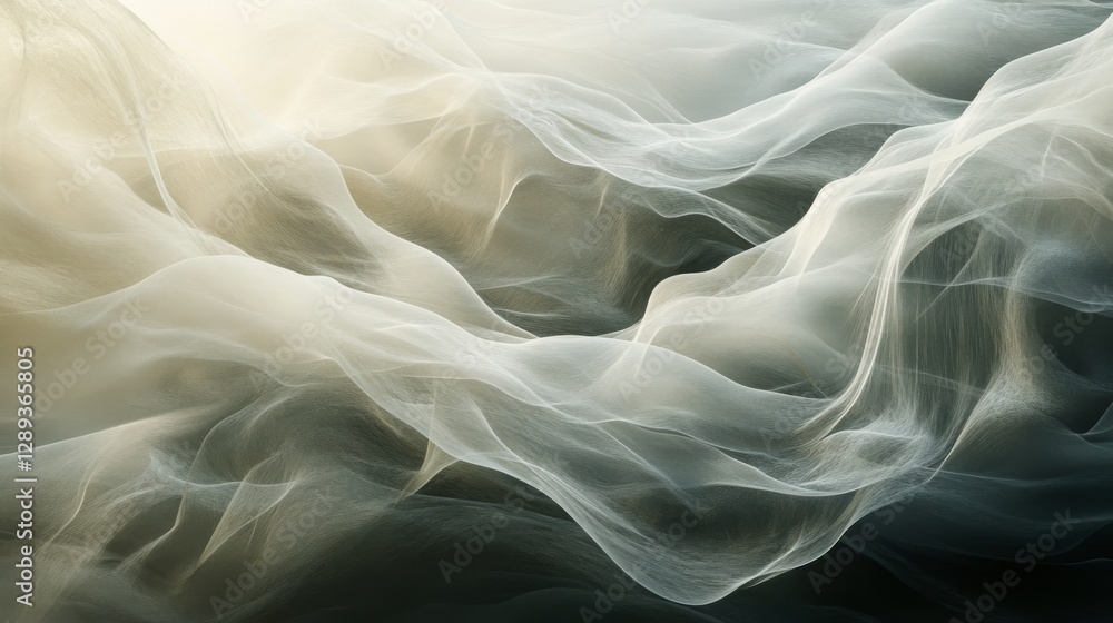 Fototapeta premium Abstract ethereal waves of light and texture gracefully shifting through the space