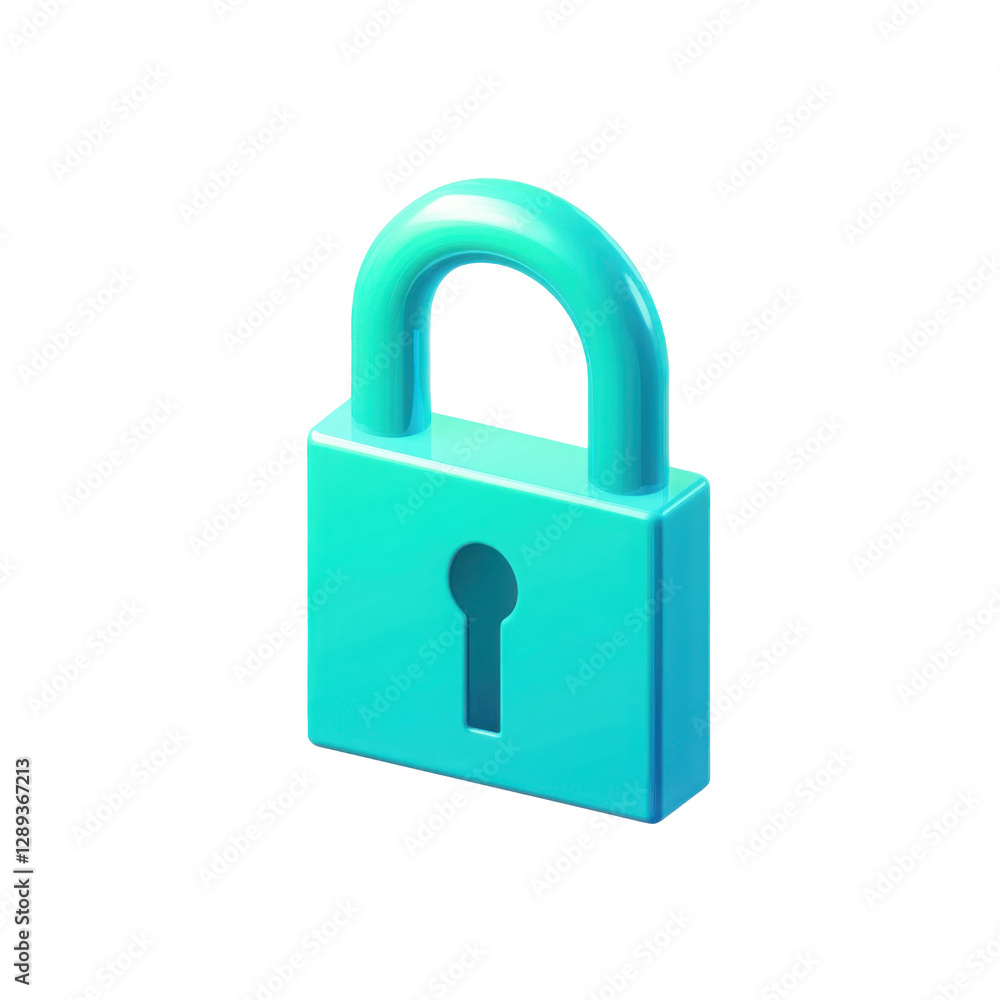 Padlock icon 3D render isolated on white background
Padlock icon 3D render isolated on white background