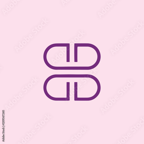 letters bb text logo design vector