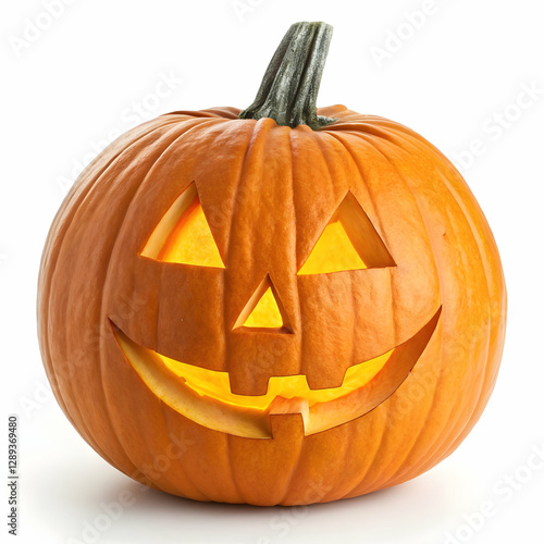 Scary pumpkin halloween lantern realistic vector